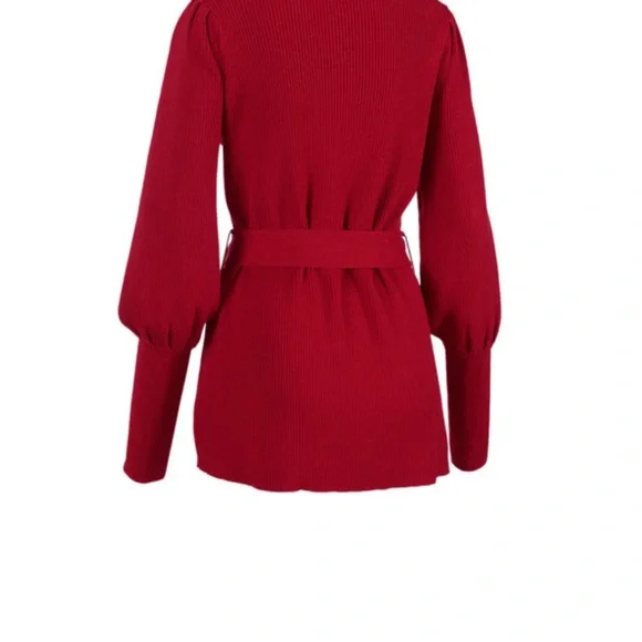 CAbi cabaret Red Cardigan Wrap Sweater with Bishop Sleeves - Picture 2 of 8